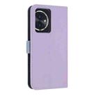 For Honor 100 5G Metal Bow Leather Phone Case with Hand Strap(Purple) - 3