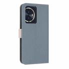 For Honor 100 5G Metal Bow Leather Phone Case with Hand Strap(Light Blue) - 3
