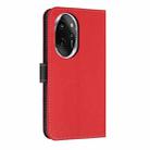 For Honor 100 Pro 5G Metal Bow Leather Phone Case with Hand Strap(Red) - 3