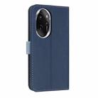 For Honor 100 Pro 5G Metal Bow Leather Phone Case with Hand Strap(Dark Blue) - 3