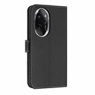 For Honor 100 Pro 5G Metal Bow Leather Phone Case with Hand Strap(Black) - 3