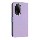 For Honor 100 Pro 5G Metal Bow Leather Phone Case with Hand Strap(Purple) - 3