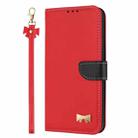 For Honor 200 Pro Metal Bow Leather Phone Case with Hand Strap(Red) - 2