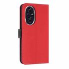 For Honor 200 Pro Metal Bow Leather Phone Case with Hand Strap(Red) - 3