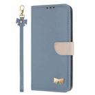 For Honor 200 Pro Metal Bow Leather Phone Case with Hand Strap(Light Blue) - 2