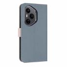 For Honor 400 Pro 5G Global Metal Bow Leather Phone Case with Hand Strap(Light Blue) - 3