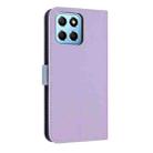 For Honor X8 5G Global Metal Bow Leather Phone Case with Hand Strap(Purple) - 3