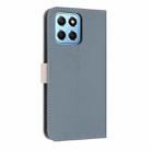 For Honor X8 5G Global Metal Bow Leather Phone Case with Hand Strap(Light Blue) - 3