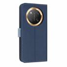 For Honor X9c 5G Global Metal Bow Leather Phone Case with Hand Strap(Dark Blue) - 3