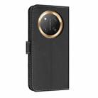 For Honor X9c 5G Global Metal Bow Leather Phone Case with Hand Strap(Black) - 3