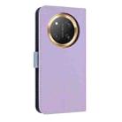 For Honor X9c 5G Global Metal Bow Leather Phone Case with Hand Strap(Purple) - 3
