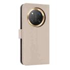 For Honor X9c 5G Global Metal Bow Leather Phone Case with Hand Strap(Apricot) - 3