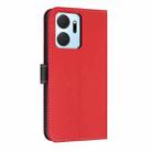 For Honor X7a 4G Metal Bow Leather Phone Case with Hand Strap(Red) - 3