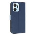For Honor X7a 4G Metal Bow Leather Phone Case with Hand Strap(Dark Blue) - 3