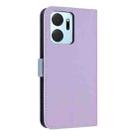 For Honor X7a 4G Metal Bow Leather Phone Case with Hand Strap(Purple) - 3