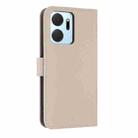 For Honor X7a 4G Metal Bow Leather Phone Case with Hand Strap(Apricot) - 3