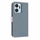 For Honor X7a 4G Metal Bow Leather Phone Case with Hand Strap(Light Blue) - 3