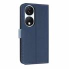 For Honor X7b 5G Global Metal Bow Leather Phone Case with Hand Strap(Dark Blue) - 3