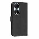 For Honor X7b 5G Global Metal Bow Leather Phone Case with Hand Strap(Black) - 3