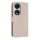 For Honor X7b 5G Global Metal Bow Leather Phone Case with Hand Strap(Apricot) - 3