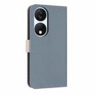 For Honor X7b 5G Global Metal Bow Leather Phone Case with Hand Strap(Light Blue) - 3
