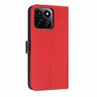 For Honor X7c 4G Global Metal Bow Leather Phone Case with Hand Strap(Red) - 3