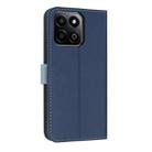 For Honor X7c 4G Global Metal Bow Leather Phone Case with Hand Strap(Dark Blue) - 3