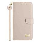 For Honor X7c 4G Global Metal Bow Leather Phone Case with Hand Strap(Apricot) - 2