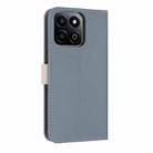 For Honor X7c 4G Global Metal Bow Leather Phone Case with Hand Strap(Light Blue) - 3