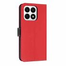 For Honor X8a 5G Global Metal Bow Leather Phone Case with Hand Strap(Red) - 3