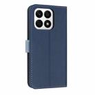 For Honor X8a 5G Global Metal Bow Leather Phone Case with Hand Strap(Dark Blue) - 3