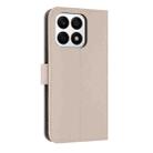 For Honor X8a 5G Global Metal Bow Leather Phone Case with Hand Strap(Apricot) - 3