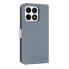 For Honor X8a 5G Global Metal Bow Leather Phone Case with Hand Strap(Light Blue) - 3