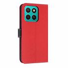 For Honor X8c 4G Global Metal Bow Leather Phone Case with Hand Strap(Red) - 3