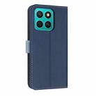 For Honor X8c 4G Global Metal Bow Leather Phone Case with Hand Strap(Dark Blue) - 3