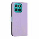 For Honor X8c 4G Global Metal Bow Leather Phone Case with Hand Strap(Purple) - 3