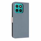 For Honor X8c 4G Global Metal Bow Leather Phone Case with Hand Strap(Light Blue) - 3