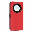 For Honor X9b 5G Global Metal Bow Leather Phone Case with Hand Strap(Red) - 3