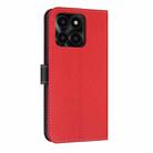 For Honor X6c 4G Metal Bow Leather Phone Case with Hand Strap(Red) - 3
