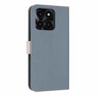 For Honor X6c 4G Metal Bow Leather Phone Case with Hand Strap(Light Blue) - 3