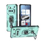 For Nothing Phone 3a Metal Kickstand TPU Hybrid PC Phone Case(Green) - 1