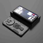 For Nothing Phone 3a Pro Metal Kickstand TPU Hybrid PC Phone Case(Black) - 2