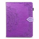 For iPad 2 / 3 / 4 Halfway Mandala Embossing Pattern Horizontal Flip PU Leather Case with Card Slots & Holder(Purple) - 1