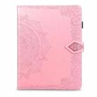 For iPad 2 / 3 / 4 Halfway Mandala Embossing Pattern Horizontal Flip PU Leather Case with Card Slots & Holder(Pink) - 2