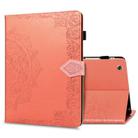 For iPad 2 / 3 / 4 Halfway Mandala Embossing Pattern Horizontal Flip PU Leather Case with Card Slots & Holder(Orange) - 1