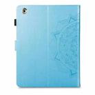 For iPad 2 / 3 / 4 Halfway Mandala Embossing Pattern Horizontal Flip PU Leather Case with Card Slots & Holder(Blue) - 4