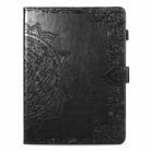 For iPad 2 / 3 / 4 Halfway Mandala Embossing Pattern Horizontal Flip PU Leather Case with Card Slots & Holder(Black) - 2