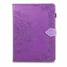 For iPad 10.2 2021 / 2020 / 2019 Halfway Mandala Embossing Pattern Horizontal Flip PU Leather Case with Card Slots & Holder(Purple) - 2