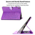 For iPad 10.2 2021 / 2020 / 2019 Halfway Mandala Embossing Pattern Horizontal Flip PU Leather Case with Card Slots & Holder(Purple) - 3