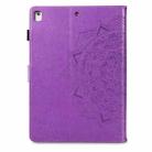For iPad 10.2 2021 / 2020 / 2019 Halfway Mandala Embossing Pattern Horizontal Flip PU Leather Case with Card Slots & Holder(Purple) - 4